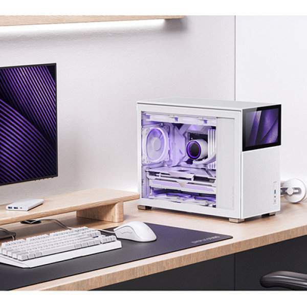 Vỏ Case JONSBO D31 MESH SC WHITE (MINI TOWER | Màu Trắng | Màn hình phụ 8'')