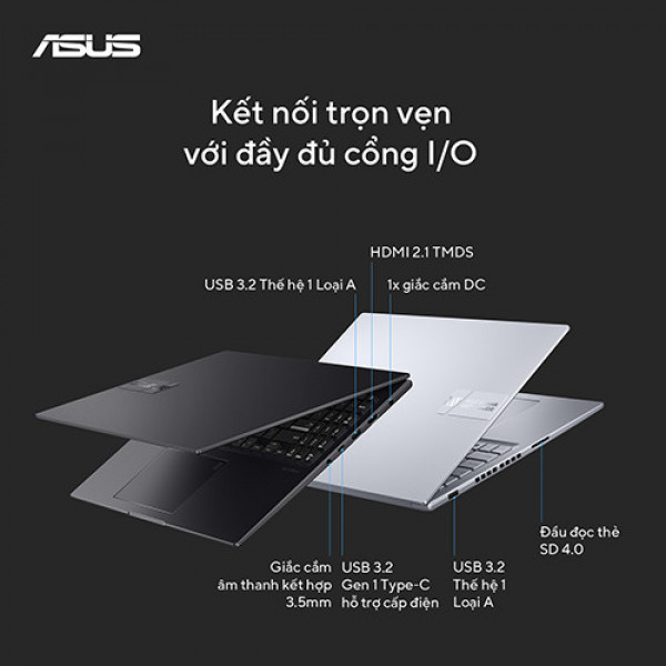 Laptop Asus Vivobook 16X K3605ZF-MX631WS (Core™ i5-12500H | 16GB | 512GB | RTX 2050 | 16 inch 3.2K OLED | Win 11 | Bạc)