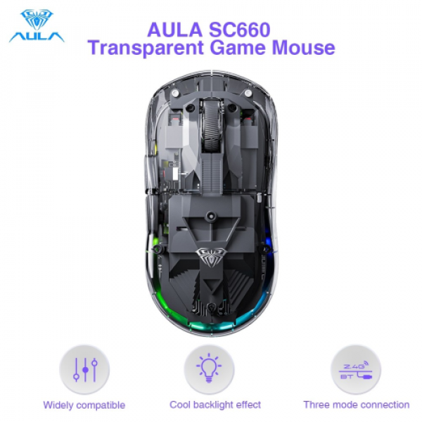 Chuột gaming Aula Không dây SC660 Đen