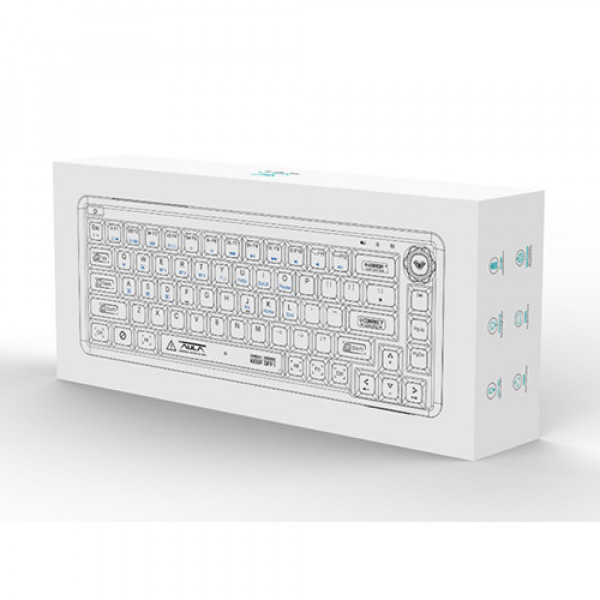 Bàn phím cơ Aula 3 MODE AULA F68 Trắng Trong Suốt Ice crystal switch