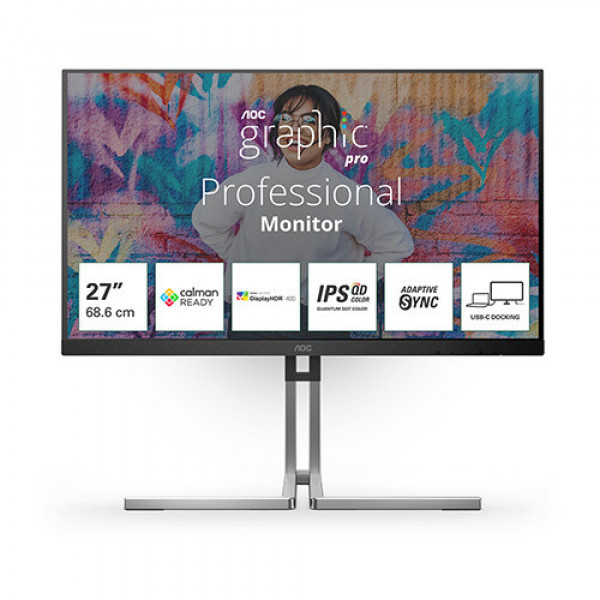 Màn hình AOC GRAPHIC PRO Q27U3CV/74 (27 inch | QHD | NANO IPS | 75Hz | 4ms | LOA | RJ45 | HDR400 | USB-C 96W)