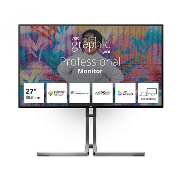 Màn hình AOC GRAPHIC PRO U27U3CV/74 (27 inch | UHD | NANO IPS | 60Hz | 4ms | LOA | RJ45 | HDR400 | USB-C 96W)