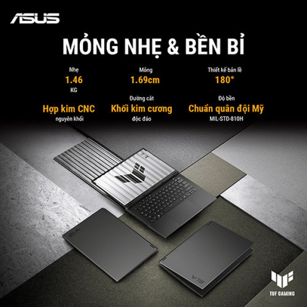 Laptop ASUS TUF Gaming A14 FA401WV-RG062WS (Ryzen™ AI 9 HX 370 | 16GB | 1TB | RTX 4060 | 14inch 2.5K 165Hz | Win 11 | Office | Xám)