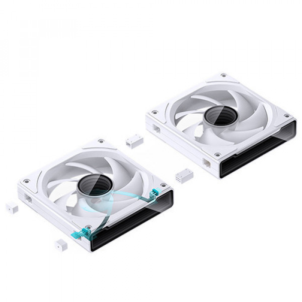 Bộ 3 Quạt JONSBO ZK-120W (3 IN 1) WHITE infinity ( Ghép Nối Không Dây)