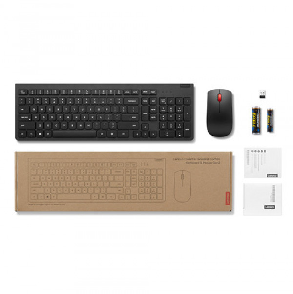 Lenovo Essential Wireless Combo Keyboard & Mouse Gen2 Black (4X31N50708)