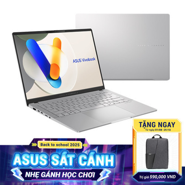 Laptop ASUS Vivobook S 14 OLED M5406WA-PP071WS ( Ryzen AI 9 HX 370 | 32GB | 1TB | AMD Radeon™ 890M Graphics | 14inch 3K OLED | Win 11 | Bạc)