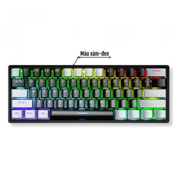 Bàn phím cơ Aula F3261 Xám Đen Blue Switch