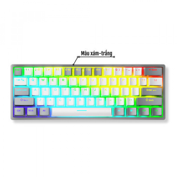 Bàn phím cơ Aula F3261 Xám Trắng Blue Switch