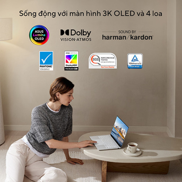 Laptop ASUS Zenbook S 14 UX5406SA-PV140WS  (Ultra 7 258V 32GB | 32GB | 1TB | Intel® Arc™ Graphics | 14 inch 3K OLED 120Hz | Win 11 | Trắng)