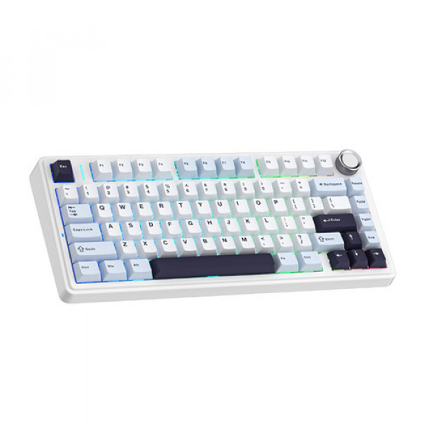 Bàn phím cơ AULA F75 3 Mode Ice Blue Ice Vein switch (Xanh nhạt+trắng+xanh đậm)
