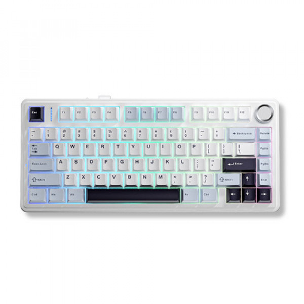 Bàn phím cơ AULA F75 3 Mode Ice Blue Ice Vein switch (Xanh nhạt+trắng+xanh đậm)