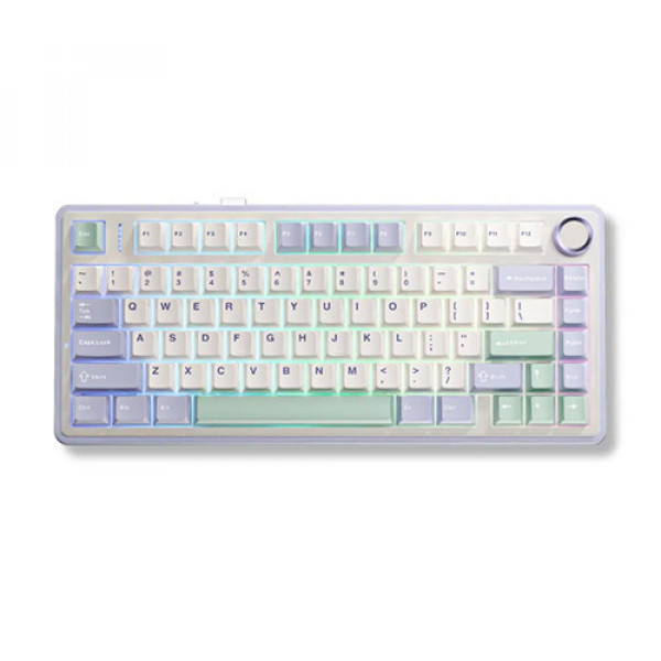Bàn phím cơ Aula 3 MODE AULA F75 Tím nhạt + Be + Xanh lá Grey Wood V3 switch