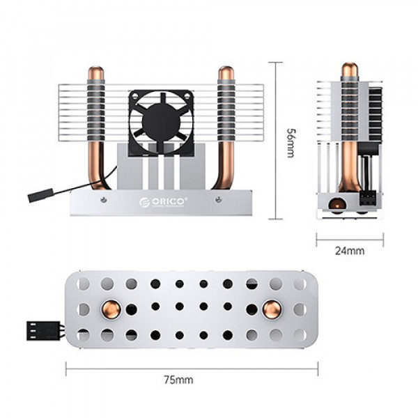 Tản nhiệt M.2 SSD ORICO M2HS8-FAN-SV