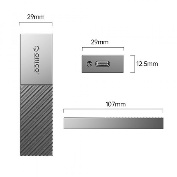 Hộp ổ cứng SSD ORICO M.2 SATA Type C - Tốc độ 6Gbp - Màu Xám (M205C3-BP)