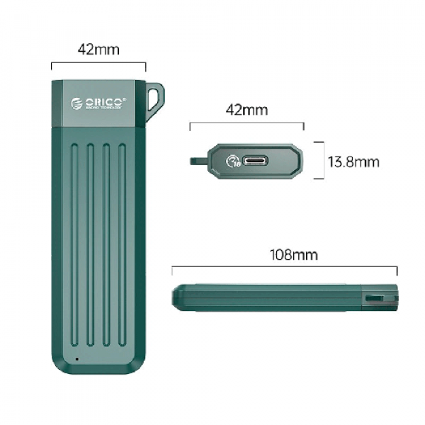 Hộp ổ cứng SSD ORICO Type-C 3.1 GEN 2 - Tốc độ 10Gbps (MM2C3-G2-GR-BP)