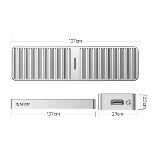 Hộp ổ cứng SSD ORICO NVMe M.2 SSD Tốc độ 10Gbps - Màu Bạc (M222C3-G2-BP)
