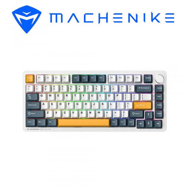 Bàn phím cơ Machenike K600-B82W Tri-mode RGB White GR Silver Switch