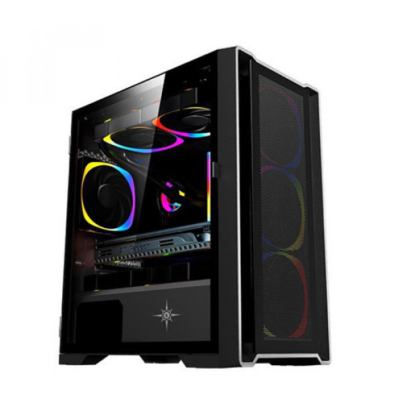 Vỏ case KENOO ESPORT M500 -3F - Màu Đen MATX (3 Fan RGB)