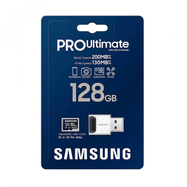 Thẻ Nhớ MicroSDXC Samsung Pro Ultimate U3 A2 128GB 200MB/s With Reader MB-MY128SB/WW