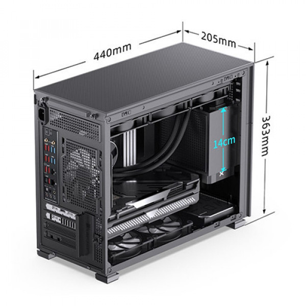 Vỏ Case JONSBO D31 STD BLACK ( MINI TOWER | MÀU ĐEN)