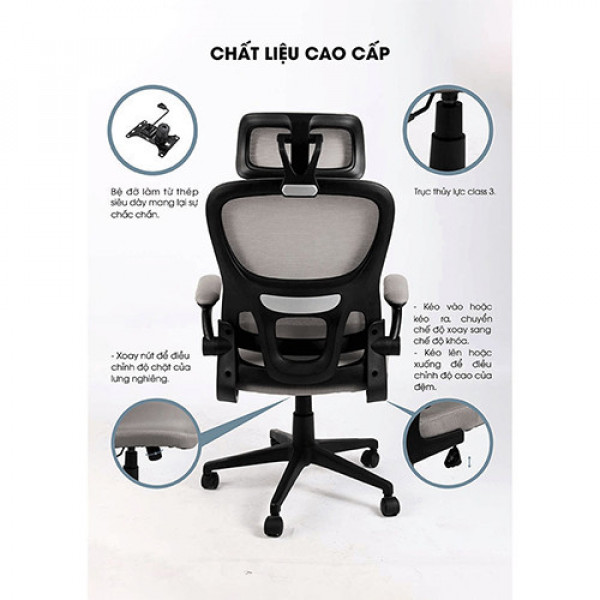 Ghế Công Thái Học VITRA ERGO VISION X301 Black-Grey