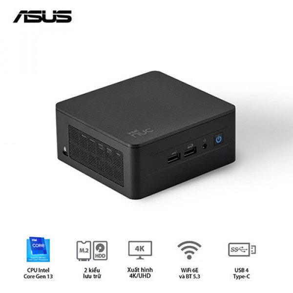 PC Mini Asus NUC13 PRO Tall RNUC13ANHI5 (Core i5-1340P | 2xDDR4-3200 | 3xNVMe, SATA | 2x HDMI 2.1 | 2x DP 1.4a | VESA MOUNT)