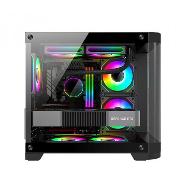 Vỏ Case Máy Tính KENOO ESPORT MK400 ( MATX, Case Bể Cá, Kính Cong)