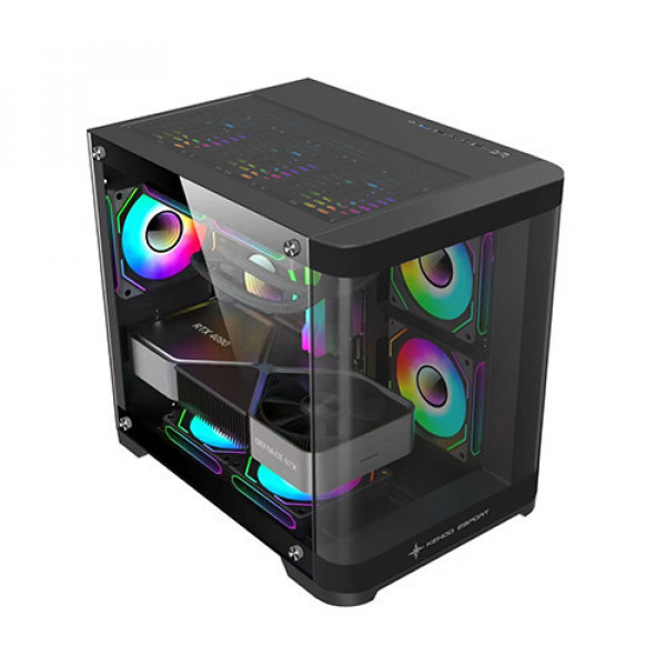 Vỏ Case Máy Tính KENOO ESPORT MK400 ( MATX, Case Bể Cá, Kính Cong)