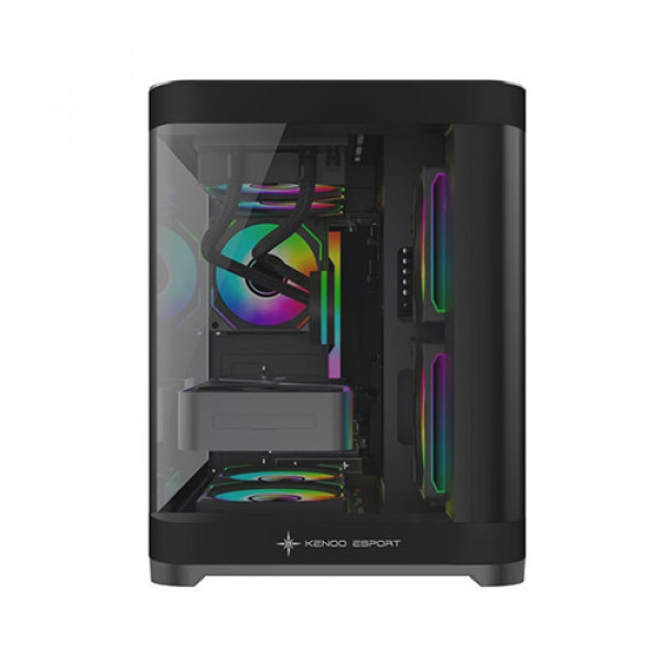 Vỏ Case Máy Tính KENOO ESPORT MK400 ( MATX, Case Bể Cá, Kính Cong)