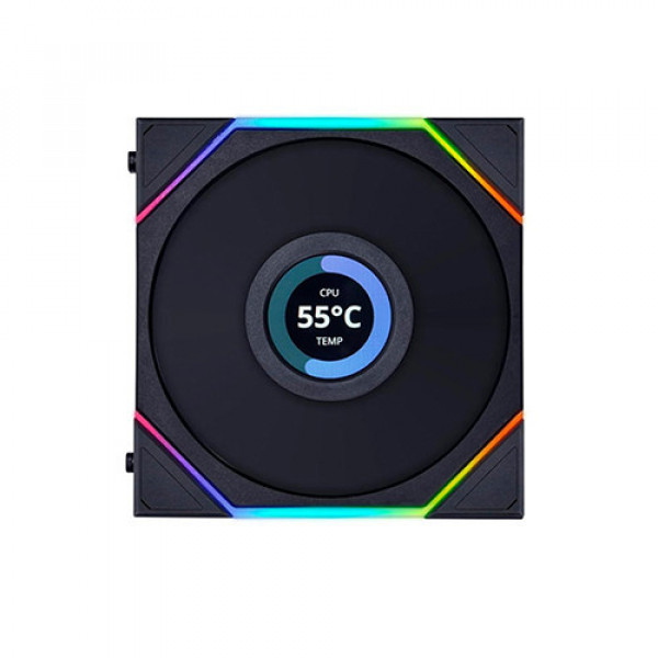 Fan Case Lian Li TL120 LCD reverse blade Single Black (Màn Hình LCD, Led Vô Cực, Đảo Chiều)