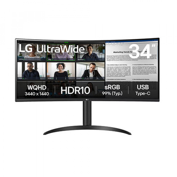 Màn Hình LG UltraWide 34WR55QK-B (34 inch | WQHD | VA | 100Hz | 5ms | USB Type-C | Cong)