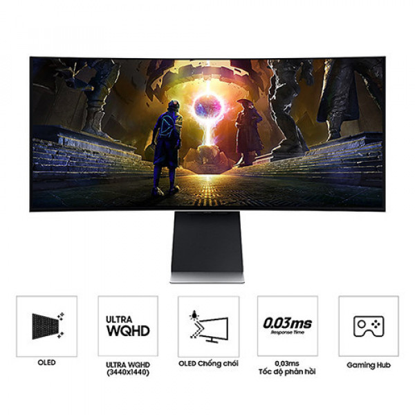 Màn Hình Gaming SAMSUNG Odyssey OLED G8 G85SD LS34DG850SEXXV (34 inch | OLED | UWQHD | 175Hz | 0.03ms | Cong)