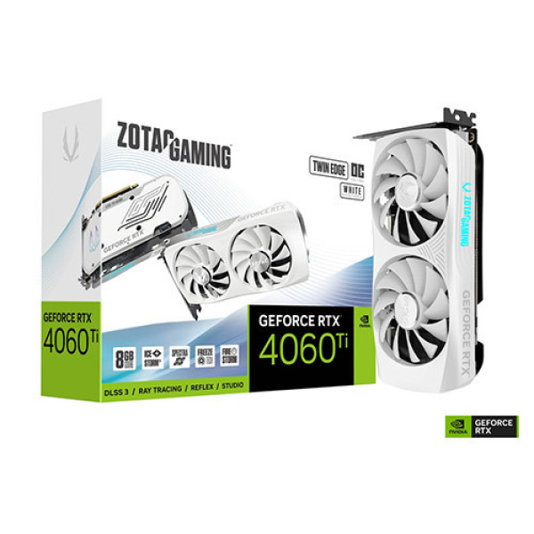 VGA ZOTAC GAMING GeForce RTX 4060 Ti 8GB Twin Edge OC White Edition (ZT-D40610Q-10M)