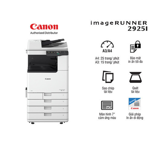 Máy photocopy Canon iR2925i (In| Copy| Scan| A3| A4| USB| LAN| WIFI)