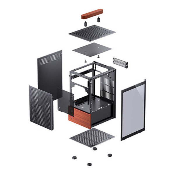 Vỏ Case JONSBO Mini T6 Black Wood (ITX, Đen)