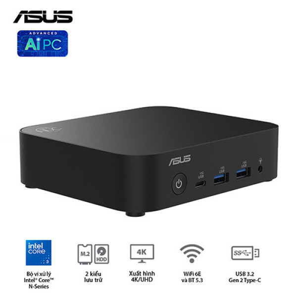 PC Mini Asus NUC 14 Essential RNUC14MNK355 (Intel Core 3 N355 | DDR5-4800 | 1x M.2 22x80/2242 PCIe Gen3x4 | 1x LAN | No-OS)