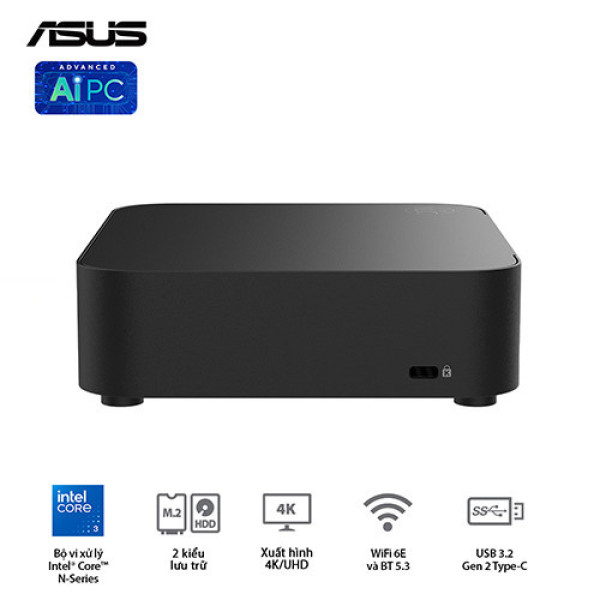 PC Mini Asus NUC 14 Essential RNUC14MNK355 (Intel Core 3 N355 | DDR5-4800 | 1x M.2 22x80/2242 PCIe Gen3x4 | 1x LAN | No-OS)