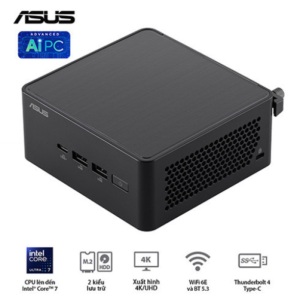 PC Mini Asus NUC 14 Pro Tall RNUC14RVHU700000I (Ultra 7 155H | 2xDDR5-5600 | 2xNVMe,SATA | Arc Graphics)
