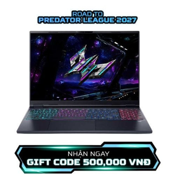 Laptop Acer Predator Helios Neo 16S AI PHN16S-71-95MS NH.QX7SV.002 (Ultra 9 275HX | 64GB | 2TB | RTX 5070 Ti | 16 inch 2K+ OLED 240Hz | Win 11 | Đen)