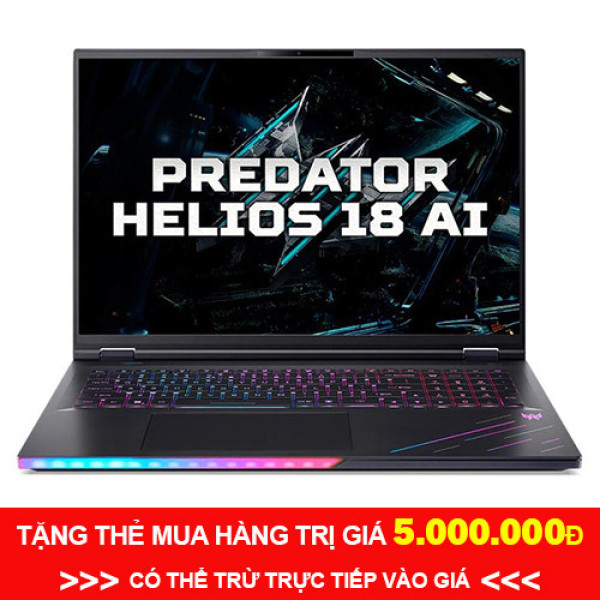 Laptop Acer Predator Helios 18 AI PH18-73-93P0 NH.QVYSV.001 (Ultra 9 275HX | 64GB | 3TB | RTX 5080 | 18 inch 2K+ 250Hz | Win 11 Pro | Đen)