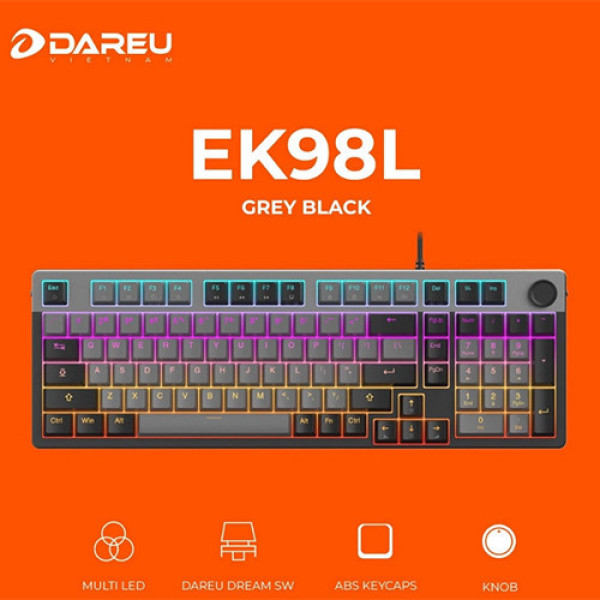 Bàn phím cơ DareU EK98L Grey Black DareU Dream switch