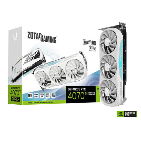 VGA ZOTAC GAMING GeForce RTX 4070 Ti SUPER Trinity OC White Edition 16GB GDDR6X (ZT-D40730Q-10P)