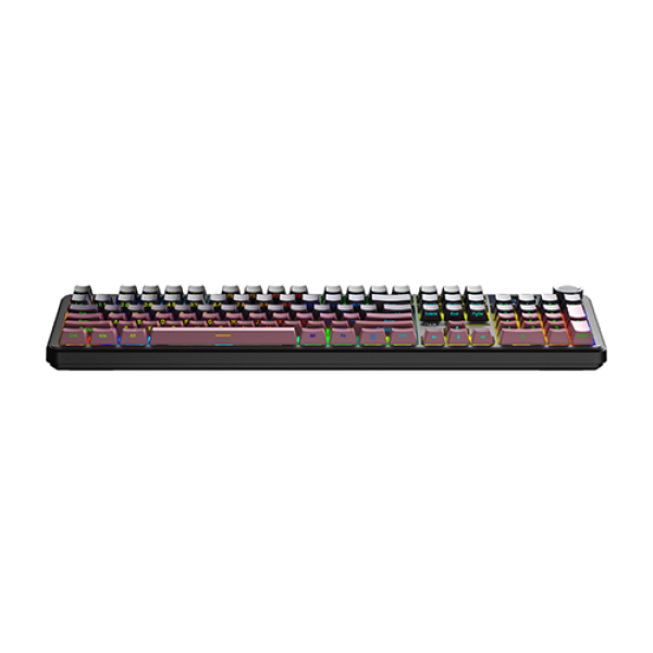 Bàn phím cơ AULA F108 Pro Black Pink Gradient Grey Wood V3 switch