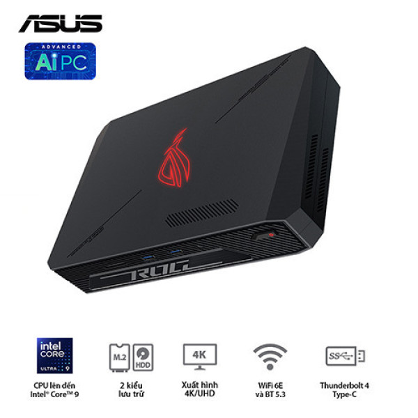 PC Mini ASUS ROG NUC RNUC14SRKU9189A0I (Ultra 9 185H | Ram 32GB | SSD 1TB |  RTX 4070 | Win 11)
