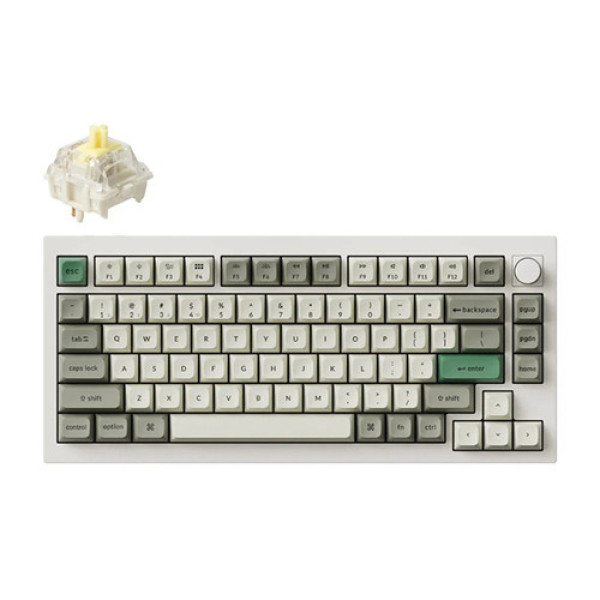 Bàn phím cơ không dây Keychron Q1M-P4 Q1 Max Yellow Switch Knob Version White