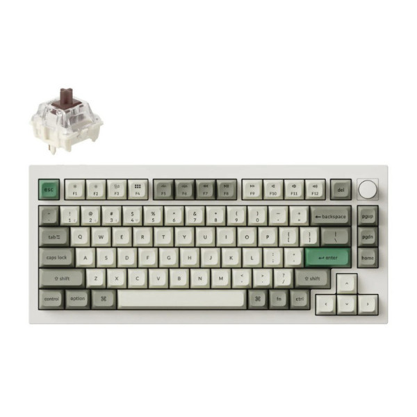 Bàn phím cơ không dây Keychron Q1M-P3 Q1 Max Brown Switch Knob Version White