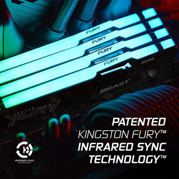 RAM Kingston FURY Beast RGB 16GB (1x16GB) DDR5 6000Mhz (KF560C36BBE2A-16) (AMD EXPO+INTEL XMP)