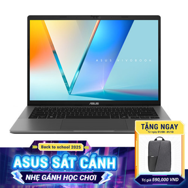 Laptop ASUS Vivobook S14 S3407CA-LY095WS (Ultra 5 225H | 16GB | 512GB |  Intel® Graphics | 14inch WUXGA | Win 11 | OfficeHS24 | Xám)
