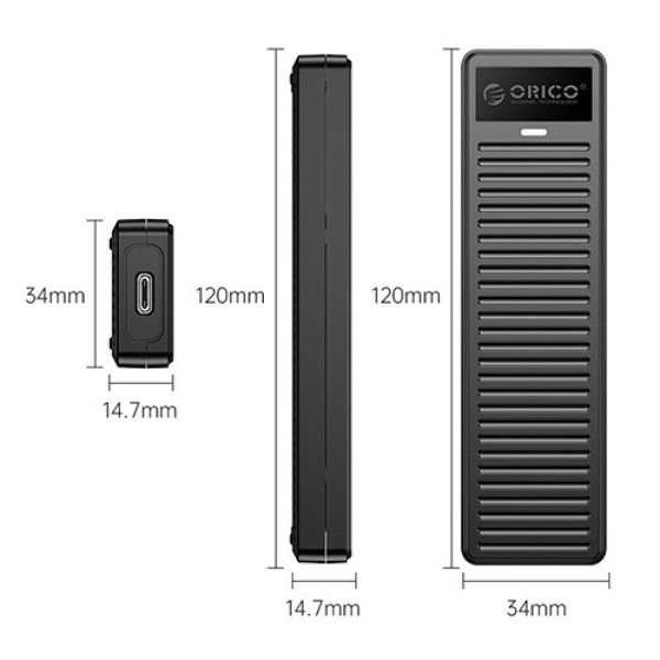 Hộp ổ cứng SSD ORICO M.2 NVME TypeC - Tốc độ 10Gbps (PDDM2C3-G2-BK-EP)