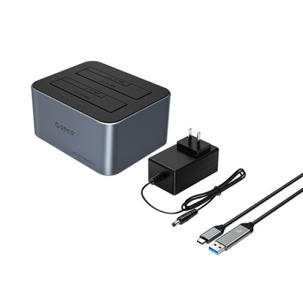Docking ORICO 6626C3-C-V1-EU-GY-BP-HW 2 khe cắm TypeC USB 3.2 Gen1